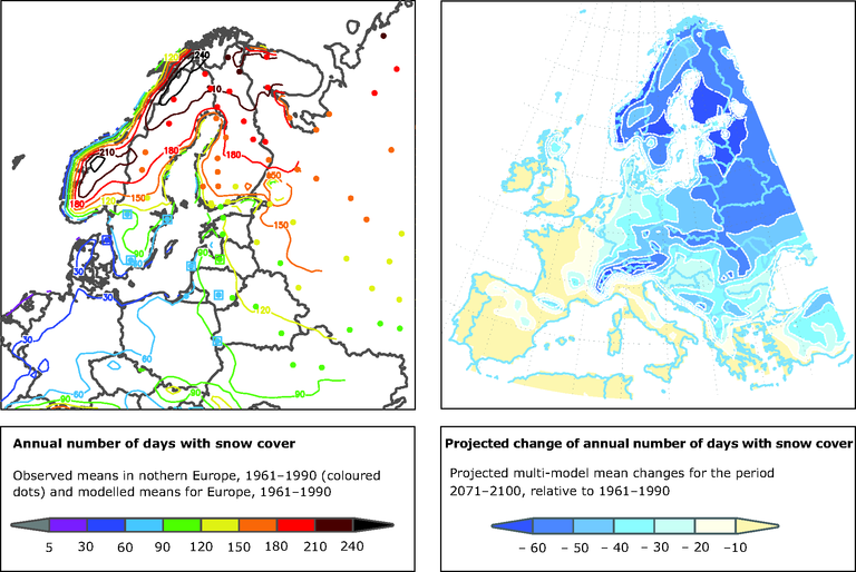 Which country in Europe has the most snow?