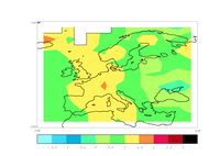 Annual temperature deviation in Europe in 2003