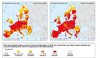 Areas at risk of eutrophication in 2010 vs 1990 