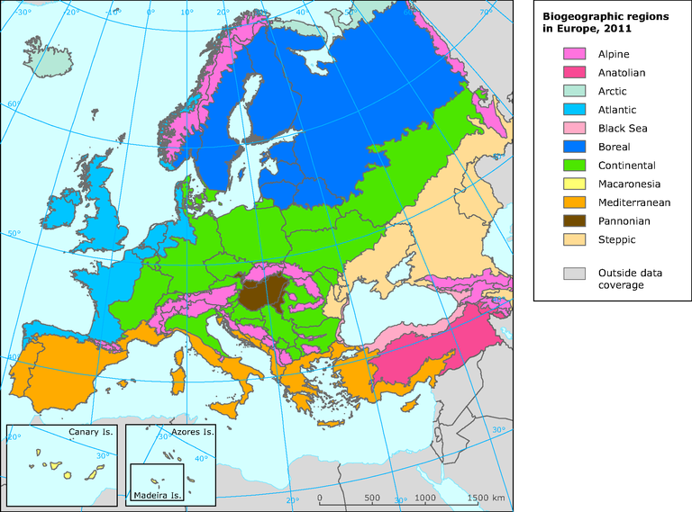 Official Map Of Europe Biogeographic Regions In Europe — European Environment Agency