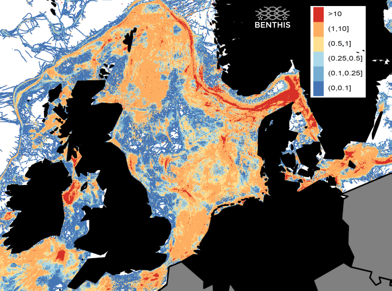 Bottom Trawl Fishing Intensity In The North Sea European