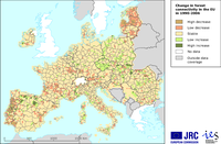 Change in forest connectivity in the EU, 1990–2006