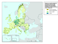 Degree of overlap between terrestrial Natura 2000 network and nationally designated sites (CDDA) including all IUCN protected areas categories