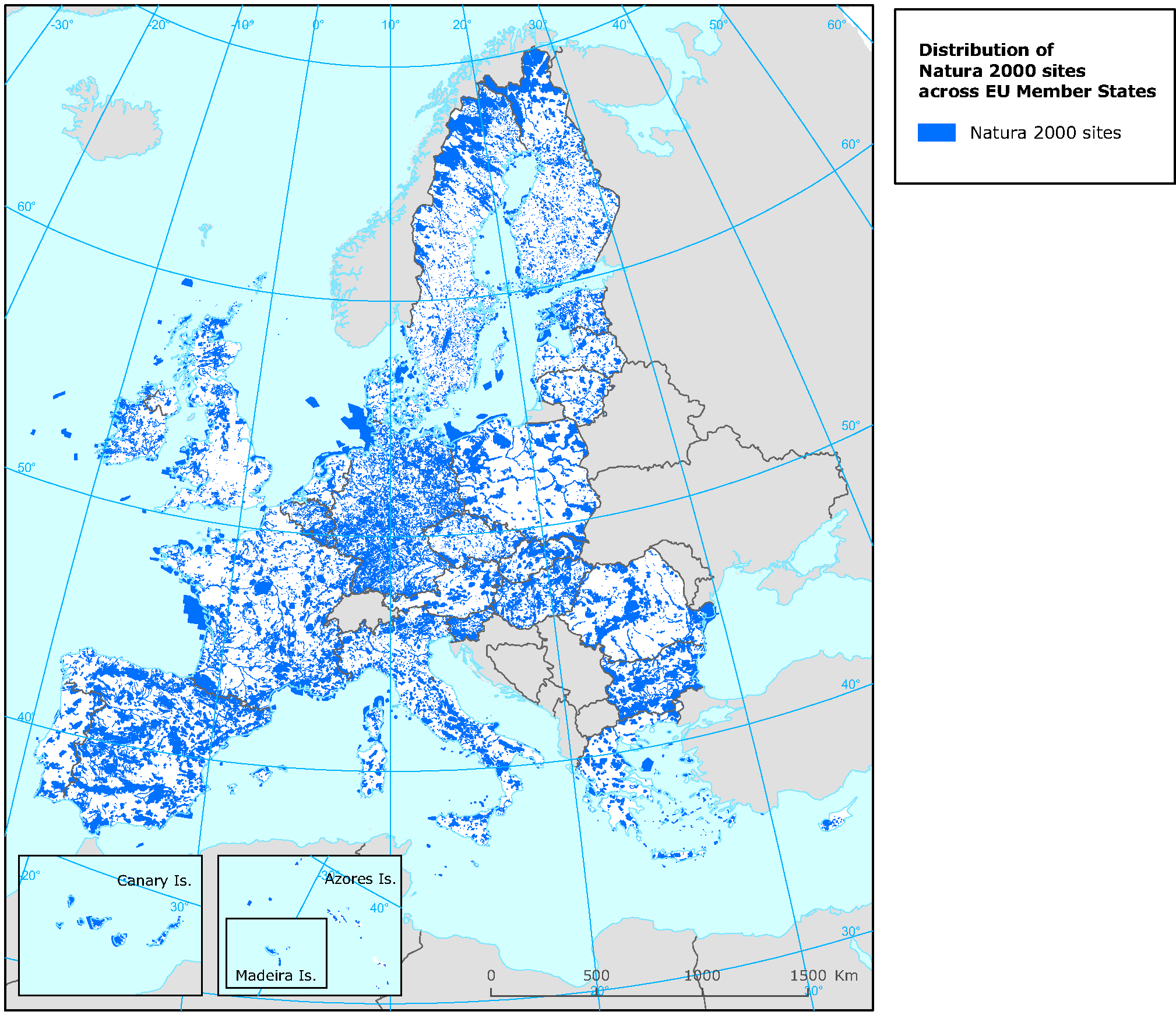 Distribution of Natura 2000 sites across the 27 EU Member States — European  Environment Agency