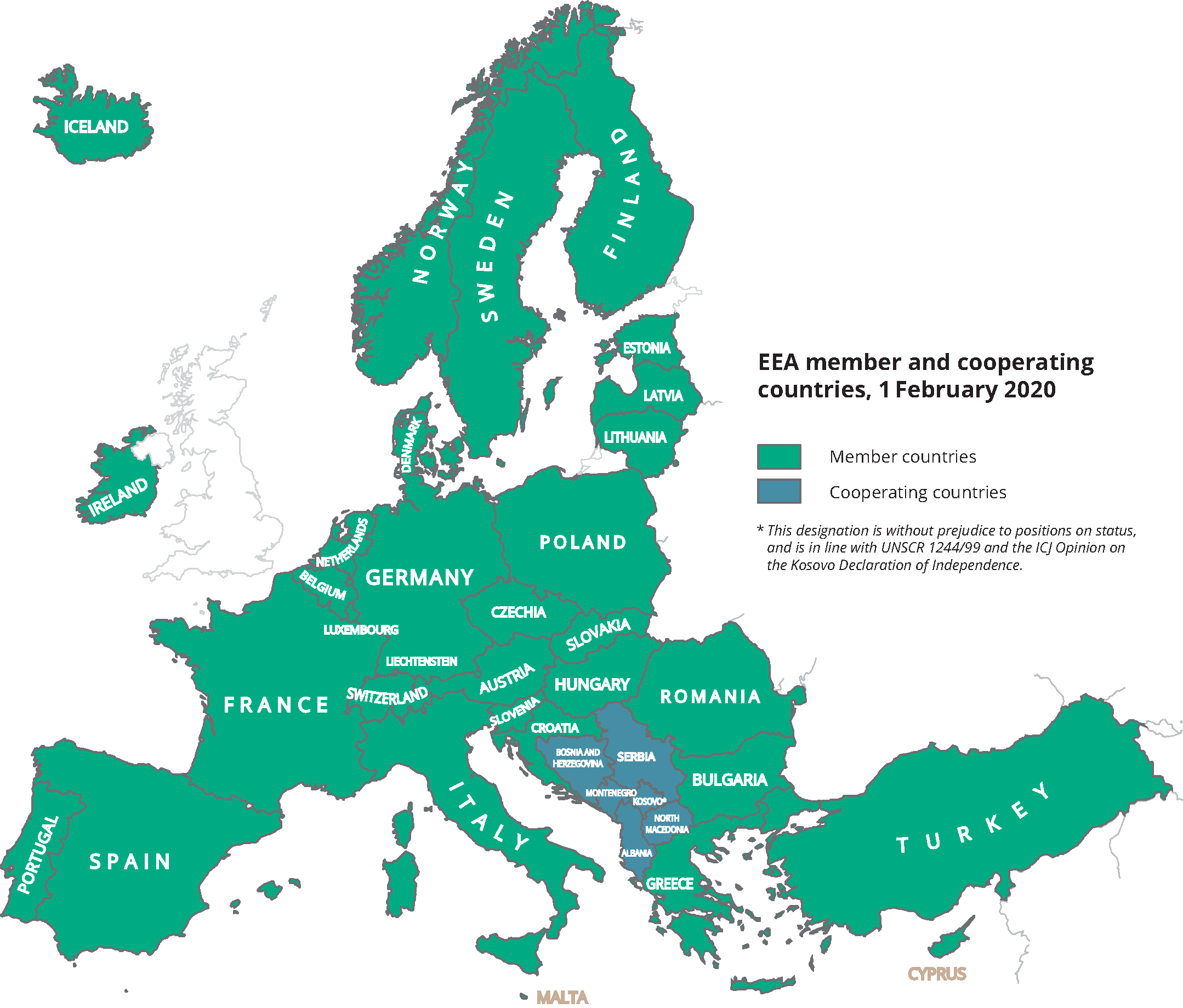 eu karta 2020 Eea Member Countries 2020 European Environment Agency eu karta 2020