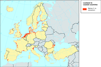European coastal lowlands most vulnerable to sea level rise