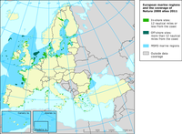 European marine regions and the coverage of Natura 2000 sites
