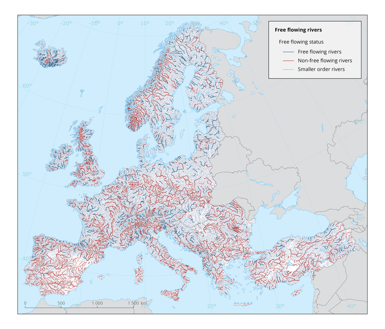 Rivers Map Of Europe   Image Large