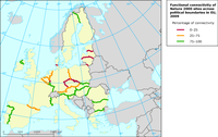 Functional connectivity of Natura 2000 sites across political boundaries in EU, 2009