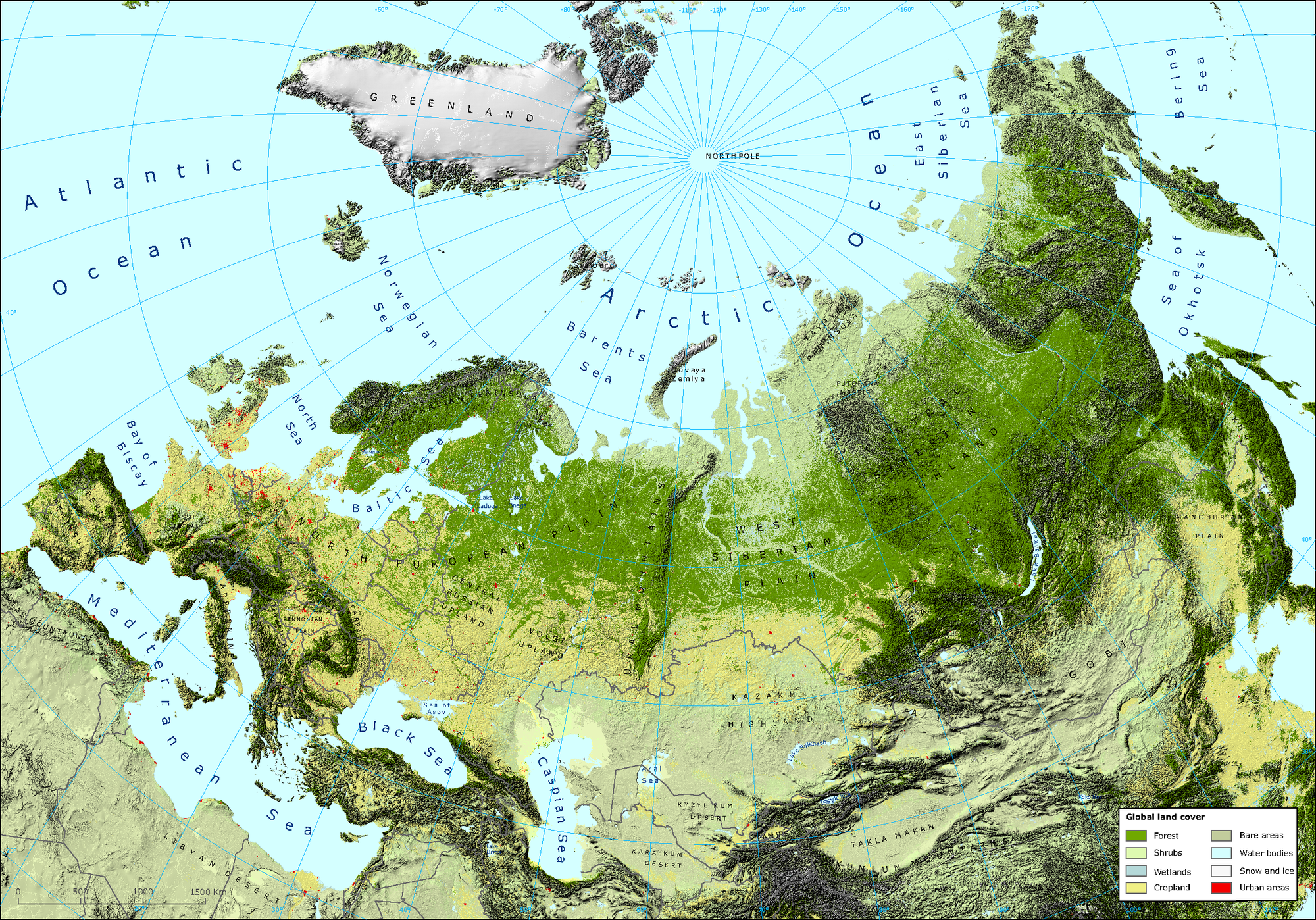 Europe In World Physical Map Physical Map.eps — European Environment Agency