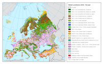 Global Landcover 2000 Europe geographic view