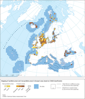 Mapping of ’problem areas’ and ’non-problem areas’ in Europe’s seas, based on CHASE classification
