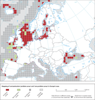 Mapping of contamination 'problem'- and 'non-problem' areas in Europe's seas