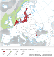 Mapping of eutrophication 'problem'- and 'non-problem' areas in European seas