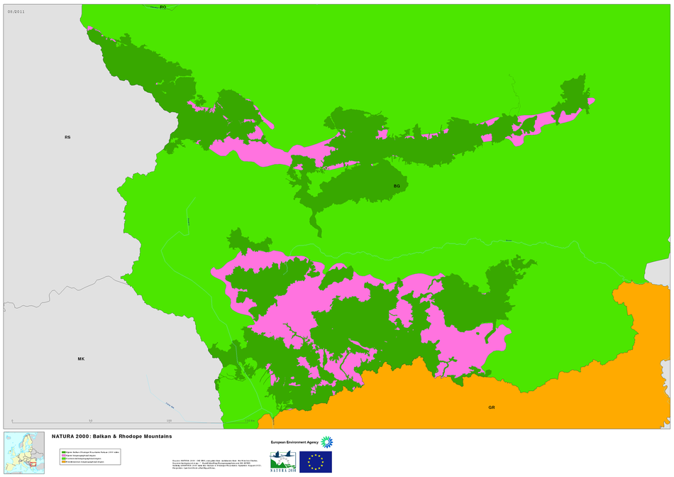 rhodope mountains map