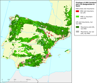 Overlaps of High Nature Value (HNV) farmland and LFA designations in Spain and Portugal