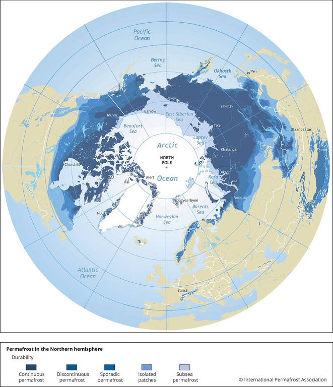 Map Of Northern Hemisphere Permafrost In The Northern Hemisphere — European Environment Agency