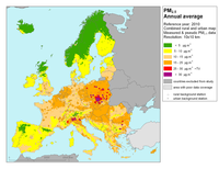 PM2.5 annual average, 2010