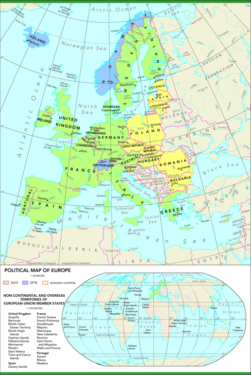 europe political map countries