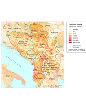 Population densities across the Western Balkans