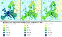 Projected changes in number of plant species in 2050