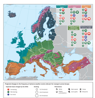 Projected changes in the frequency of adverse weather events relevant for transport across Europe
