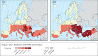 Projected future distribution of West Nile Virus infections