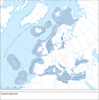Regional seas surrounding Europe