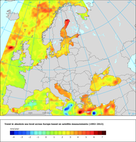 Trend in absolute sea level in European seas based on satellite measurements (1992–2013)