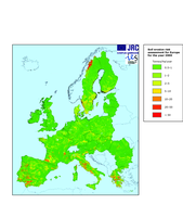 Soil erosion risk assessment for Europe for the year 2000