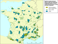 Spatial overlap between Natura 2000 and nationally designated sites in France (only terrestrial part) under all IUCN categories