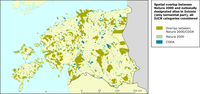 Spatial overlap between Natura 2000 and nationally designated sites in Estonia (only terrestrial part), all IUCN categories considered