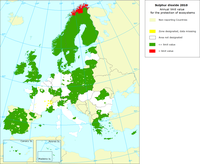 Sulphur dioxide 2010 - Annual limit value for the protection of ecosystems