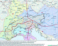 The Alps, the main river basin districts and climatic sub-regions