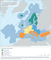 The EUCRA land and marine regions