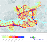 Traffic noise map of Rotterdam, the Netherlands