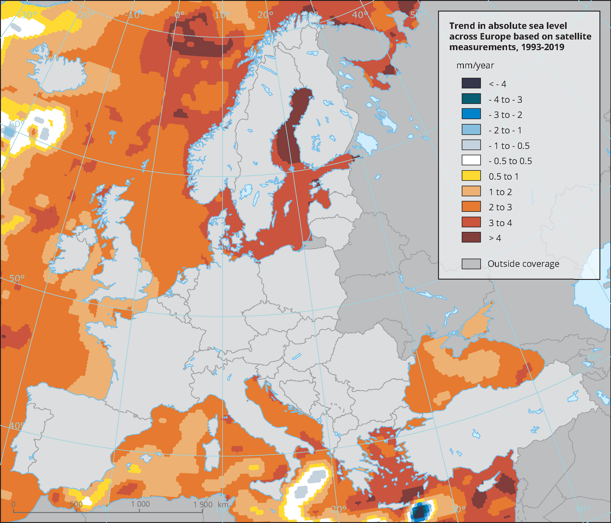 Sea Level Rise Map Global And European Sea-Level Rise — European Environment Agency