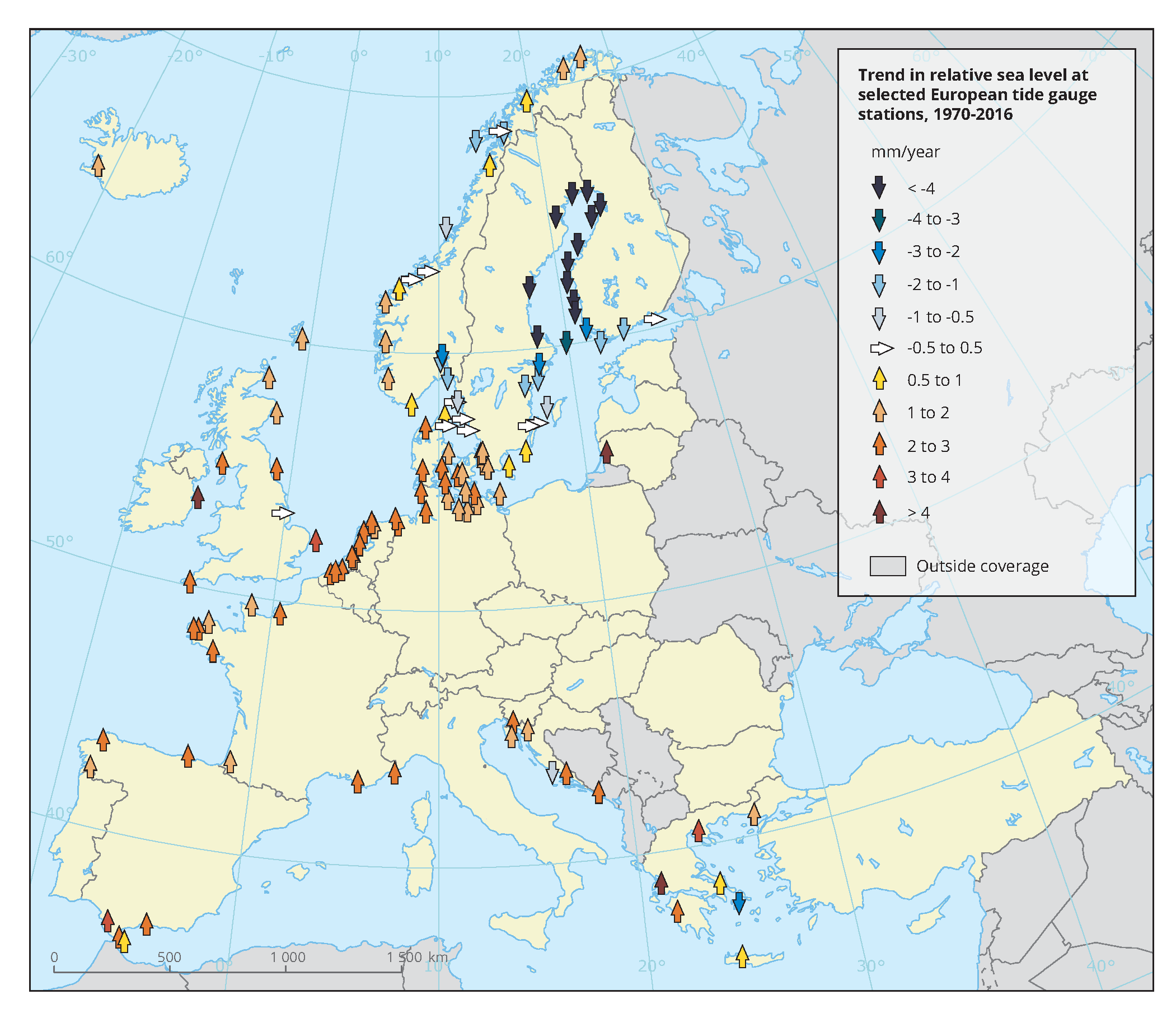 Global And European Sea Level Rise European Environment Agency