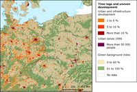 Urban sprawl in Germany, Poland and Czech Republic (1990-2000)