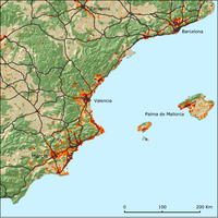 Urban sprawl on the Mediterranean coast: souheast Spain (1990-200)