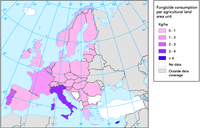 Use of fungicides across Europe