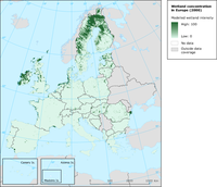 Wetland concentration in Europe (2000)