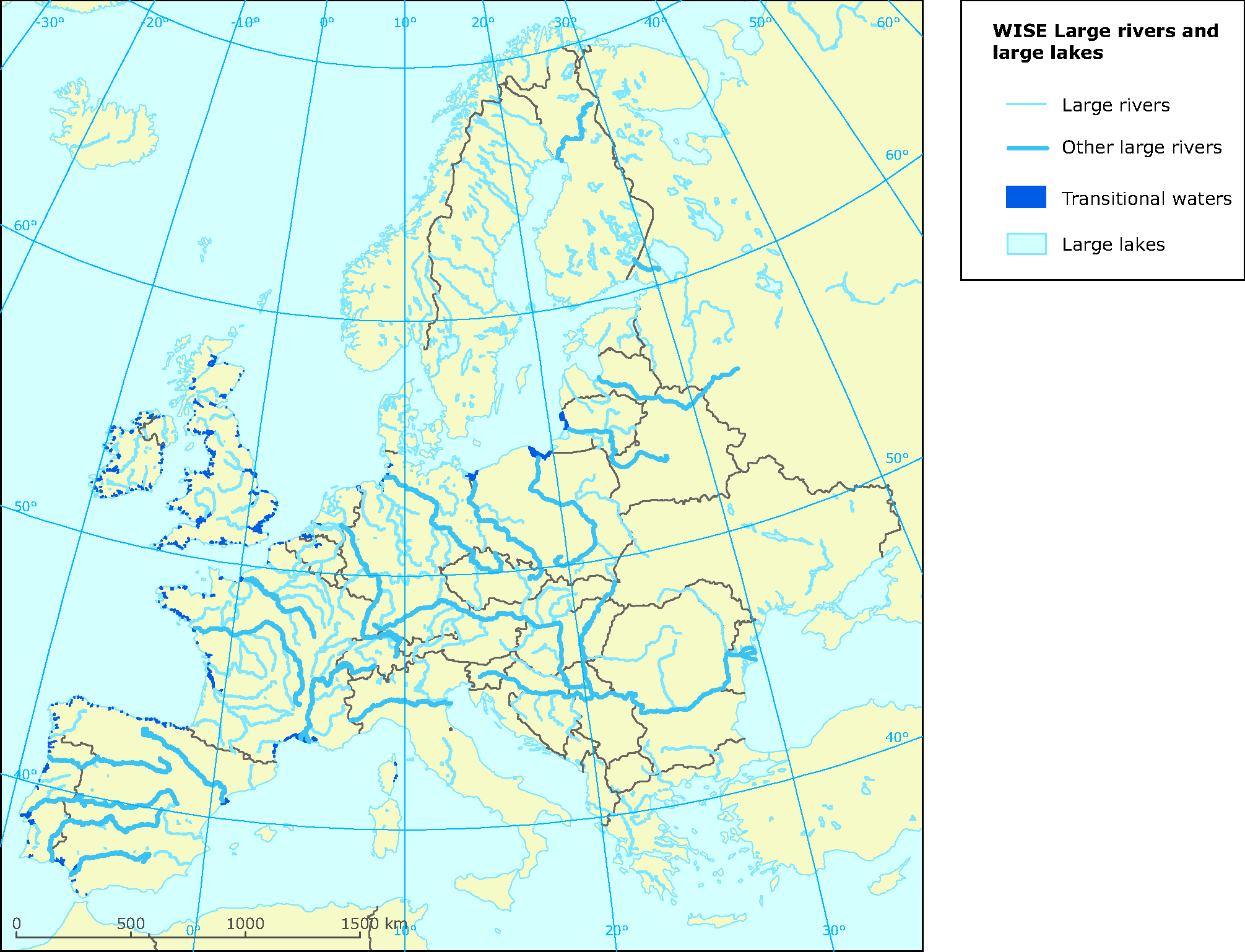 Europe Map With Rivers And Countries   Image