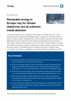 Renewable energy in Europe: key for climate objectives, but air pollution needs attention