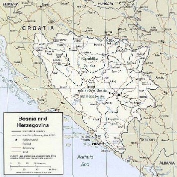 Map of Bosnia and Herzegovina