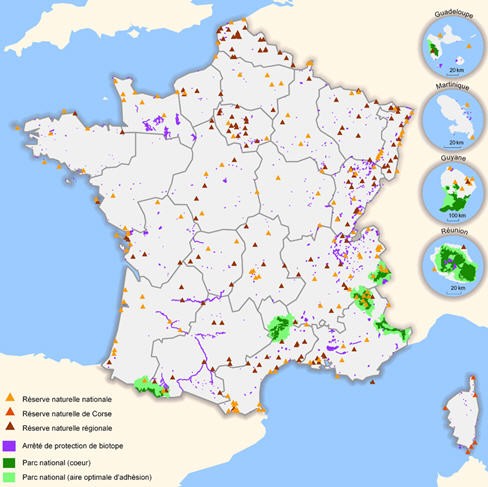 The national parks, nature reserves and decrees on biotope protection