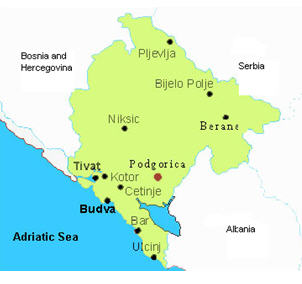 map of Montenegro