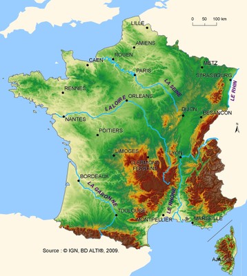 Relief of mainland France. — European Environment Agency