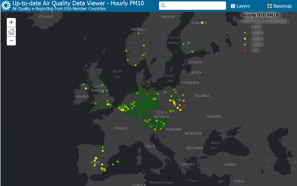 Up To Date Air Quality Map European Environment Agency