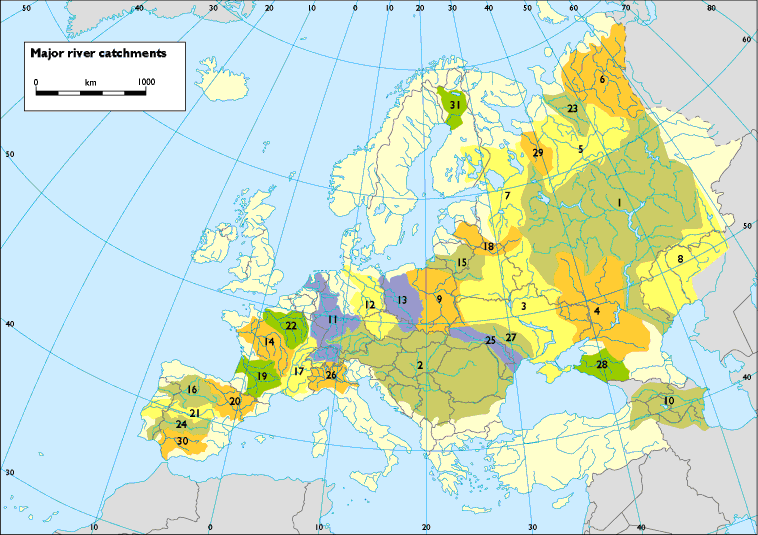 Major catchment areas — European Environment Agency